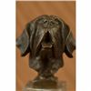 Image 4 : Saint Bernard Head Bust Bronze Sculpture Bookend Book End Marble Base Statue Art