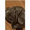 Image 5 : Saint Bernard Head Bust Bronze Sculpture Bookend Book End Marble Base Statue Art