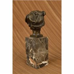 English Bulldog Bronze Dog Head Bust Sculpture Art Deco Figurine Figure Statue