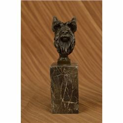 Scottish Terrier Bust Bookend Book-End Bronze Sculpture Original signed Statue