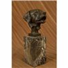 Image 4 : Signed Original Happy Labrador Puppy Dog Bust Marble Base Sculpture Statue Decor