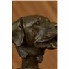 Image 5 : Signed Original Happy Labrador Puppy Dog Bust Marble Base Sculpture Statue Decor
