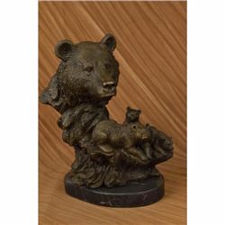 Grizzly Kodiak Black Bear Family Wildlife Art Cabin Lodge Bronze Marble Statue