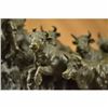Image 6 : Very Large Charles Russell Wild Cattle for Cowboy Bronze Sculpture Marble Base Statue