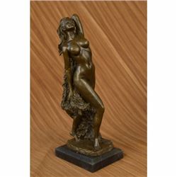 Signed Original Italian Artist Aldo Vitaleh Erotic Nude Lady Bronze Sculpture