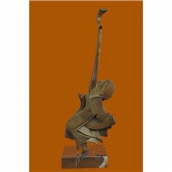 Salvador Dali Abstract Modern Art Guitar Red Patina Bronze Sculpture Statue SALE