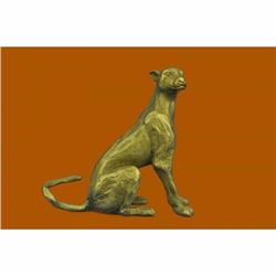 Gilt Vienna Bronze Cougar Mountain Lion Wildlife Bronze Sculpture Statue Figure