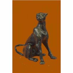 Cougar Panther Jaguar Cat Collector Bronze Bookend Statue Paperweight Art Deco