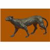 Image 1 : SIGNED BUGATTI LARGE SLEEK COUGAR LUCKY BRONZE SCULPTURE HOME DECOR FIGURINE