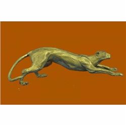 Real Pure Bronze Cougar Panther Mountain Lion Statue Sculpture Statue Figurine