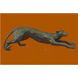 Rare Jaguar Panther Leopard Cougar Big Cat Car Collector Bronze Statue Figure
