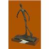 Image 2 : Modern Art Abstract Giacometti Walking Man 2 Bronze Sculpture Marble Base Figure