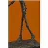 Image 4 : Modern Art Abstract Giacometti Walking Man 2 Bronze Sculpture Marble Base Figure