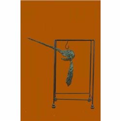 Signed Gia Cometti Big Nose Suspended in the Air Bronze Sculpture Figurine Decor