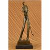 Image 1 : JEAN PATOU SOLID BRONZE GOLFER SCULPTURE. ABSTRACT ART DECO SIGNED MARBLE FIGURE