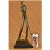 Image 2 : JEAN PATOU SOLID BRONZE GOLFER SCULPTURE. ABSTRACT ART DECO SIGNED MARBLE FIGURE
