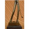 Image 5 : JEAN PATOU SOLID BRONZE GOLFER SCULPTURE. ABSTRACT ART DECO SIGNED MARBLE FIGURE