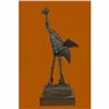 Image 1 : Large Bronze Sculpture Ostrich Wild Life Marble Base Figurine Figure Home Decor