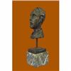 Image 2 : Hot Cast Gia Cometti Male Head Bust Bronze Sculpture Brown Marble Base Figure