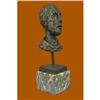 Image 4 : Hot Cast Gia Cometti Male Head Bust Bronze Sculpture Brown Marble Base Figure
