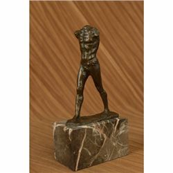 Nude Male Musee DOrsay Erotic Sensual Walking Man Bronze Marble Statue