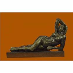 Hot Cast Abstract Nude Female Bronze Sculpture Tribute Moore Marble Base Statue