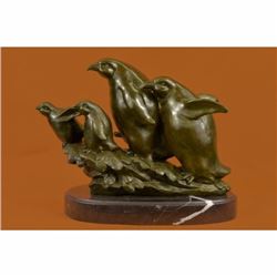 Hot Cast Penguin Family by French Artist Barye Bronze Sculpture Statue Figurine