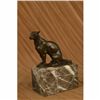 Image 1 : Signed Bugatti Book End Bookend Cougar Mountain Lion Bronze Sculpture Statue