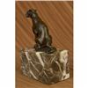 Image 4 : Signed Bugatti Book End Bookend Cougar Mountain Lion Bronze Sculpture Statue