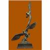 Image 1 : Limited Edition Two Flying Eagle Soar in the Air Bronze Sculpture Marble Base