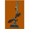 Image 2 : Limited Edition Two Flying Eagle Soar in the Air Bronze Sculpture Marble Base