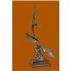 Image 5 : Limited Edition Two Flying Eagle Soar in the Air Bronze Sculpture Marble Base