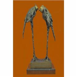 Contemporary Romantic Parrot Couple Bronze Sculptures Limited Edition Figurine