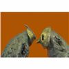 Image 5 : Contemporary Romantic Parrot Couple Bronze Sculptures Limited Edition Figurine
