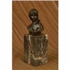 Image 1 : Signed Original Milo Female Bust Bronze Sculpture Bookend Book End Figurine