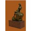 Image 2 : VINTAGE NUDE SLEEPING GIRL BRONZE SCULPTURE STATUE ART DECO HOT CAST MARBLE BASE