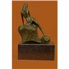 Image 3 : VINTAGE NUDE SLEEPING GIRL BRONZE SCULPTURE STATUE ART DECO HOT CAST MARBLE BASE