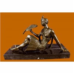 Stunning French Art Deco Style Female Dancer by Descomps Bronze Sculpture Statue