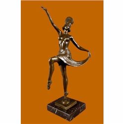 French Reproduction Bronze Sculpture Dancer by Molins-Balleste Marble Statue Art