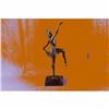Image 3 : VINTAGE LARGE ART DECO DANCER BALLERINA BRONZE SCULPTURE SIGNED FIGURE HOME DECO