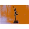 Image 4 : VINTAGE LARGE ART DECO DANCER BALLERINA BRONZE SCULPTURE SIGNED FIGURE HOME DECO