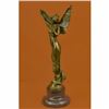 Image 2 : Art Deco Reproduction Fairy Butterfly Angel Bronze Sculpture Marble Base Statue
