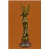 Image 3 : Art Deco Reproduction Fairy Butterfly Angel Bronze Sculpture Marble Base Statue