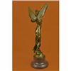 Image 4 : Art Deco Reproduction Fairy Butterfly Angel Bronze Sculpture Marble Base Statue