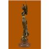 Image 3 : Signed French Large Charming Angel Standing on Rock Bronze Marble Sculpture Deco