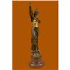 Image 5 : Signed French Large Charming Angel Standing on Rock Bronze Marble Sculpture Deco
