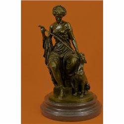 Signed Original Artwork by Famous Italian Artist Aldo Vitaleh Diana Dog Bronze