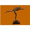 Image 3 : Large Hand Crafted Handsome Ice Skater by American Artist Robert McKenzie Bronze