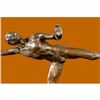 Image 5 : Large Hand Crafted Handsome Ice Skater by American Artist Robert McKenzie Bronze