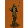 Image 2 : LRGE Original Aldo Vitaleh Arab Girl Dancing Bronze Sculpture Marble Base Statue
